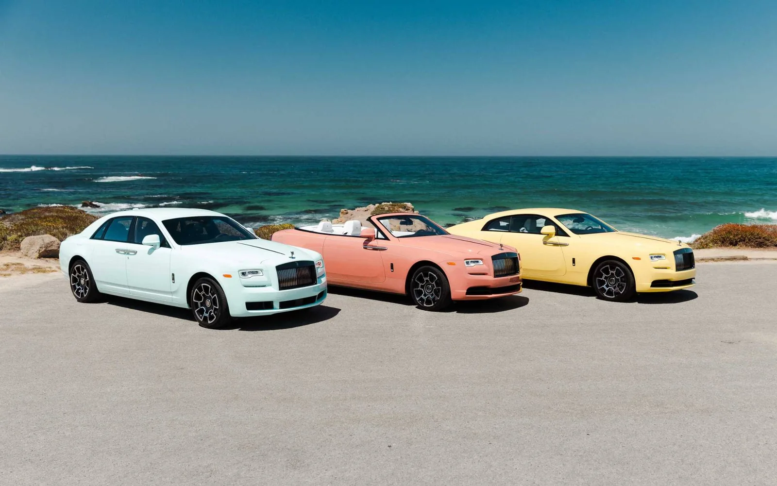 Rolls-Royce cars by the sea